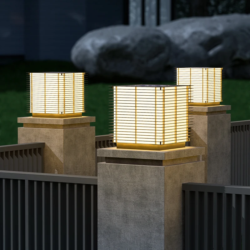 

Solar Pillar Lights LED Wall Lamp Outdoor Waterproof Lighting Solar Energy Square Lamp Home Decor Villa Gate Garden Door Fence