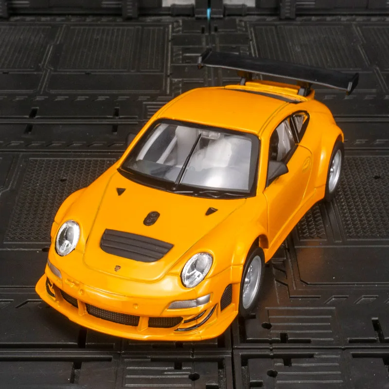 1:32 911 GT3 RSR Alloy Diecast Toy Vehicles Metal Car Model Sound Light Pull Back Kids Toys Collection