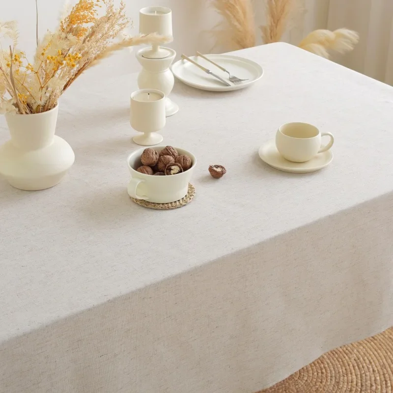 Linen Cotton Tablecloth for Wedding Home Party Dining Banquet Decoration Flax Fabric Table Cloth Luxurious Table Cover