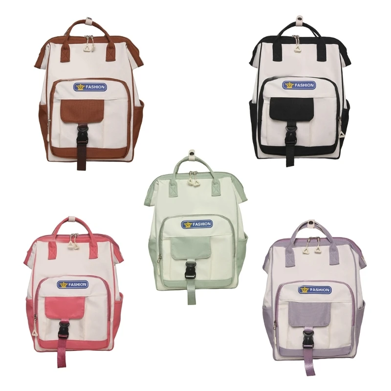 แฟชั่นกลางโรงเรียนกระเป๋า Casual Rucksack ปฏิบัติและไม่ซ้ำใครกระเป๋าเป้สะพายหลังนักเรียนกระเป๋าหนังสือกลางแจ้ง Daypack F3MD