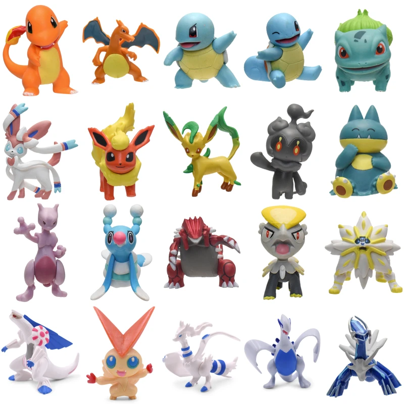 24 Styles Pokemon Squirtle Charmander Charizard Sylveon Leafeon Action Figure Toys Cute Bulbasaur Flareon Mewtwo Anime Model Toy