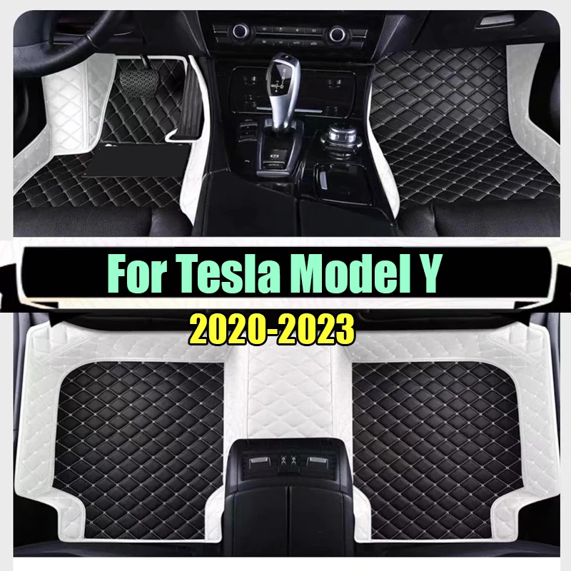 

Автомобильные коврики для Tesla Model Y 7 Seat 2020 2021 2022 2023, кожаный коврик, автозапчасти, напольный ковер, аксессуары для автомобиля