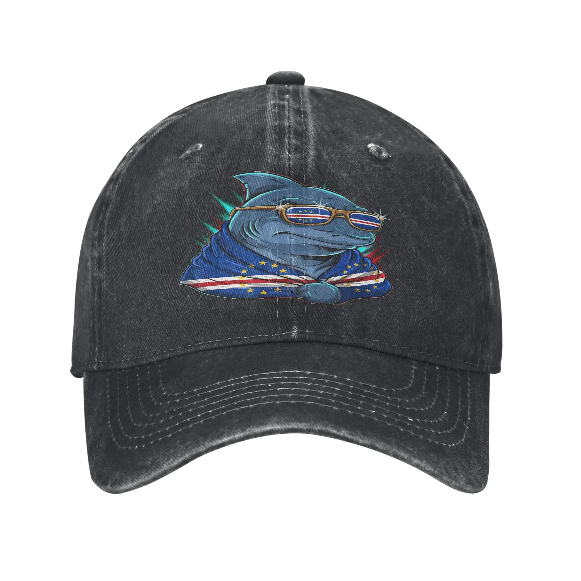 Cape Verde Flag Shark Cape Verdean Roots Cap  Vintage Baseball Cap Hats Visor Protection Snapback Cotton tops gorras
