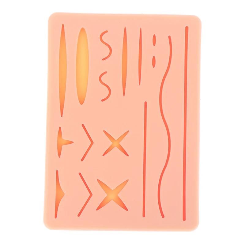 سيليكون خياطة الممارسة وسادة صدمة الجلد خياطة نموذج مع الجرح قابلة لإعادة الاستخدام الجراحية خياطة العقد سيليكون نموذج للتدريس