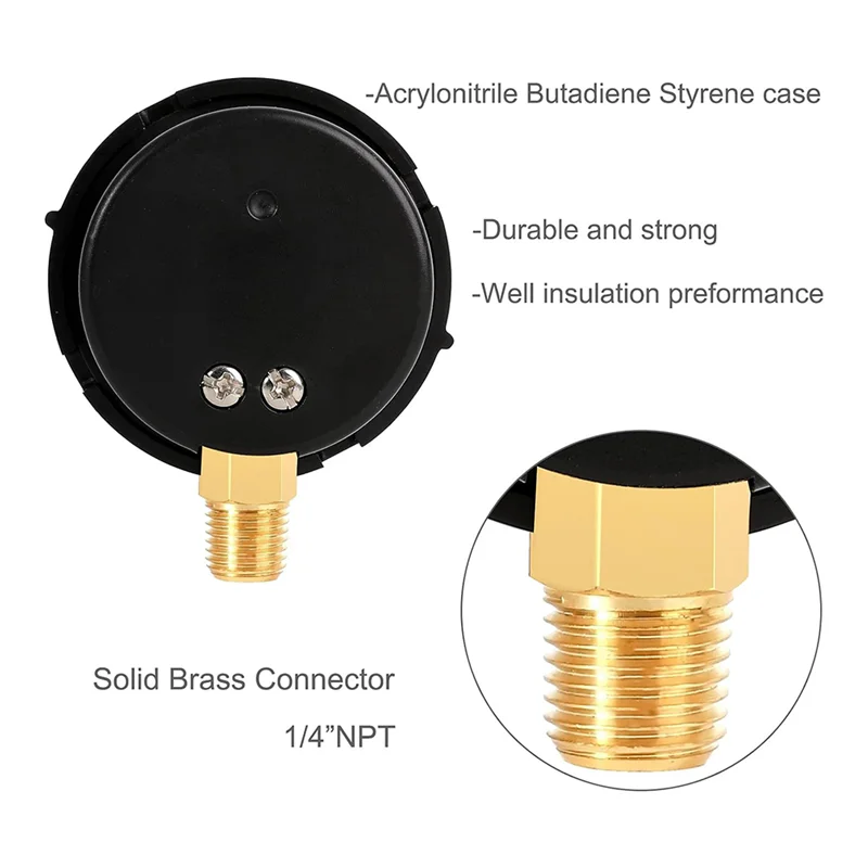 B50B-190058 Pressure Gauge 0-60 PSI,Start And Clean Filter Water Pressure Gauge With 1/4 Inch NPT Bottom Mount Swimming Pool