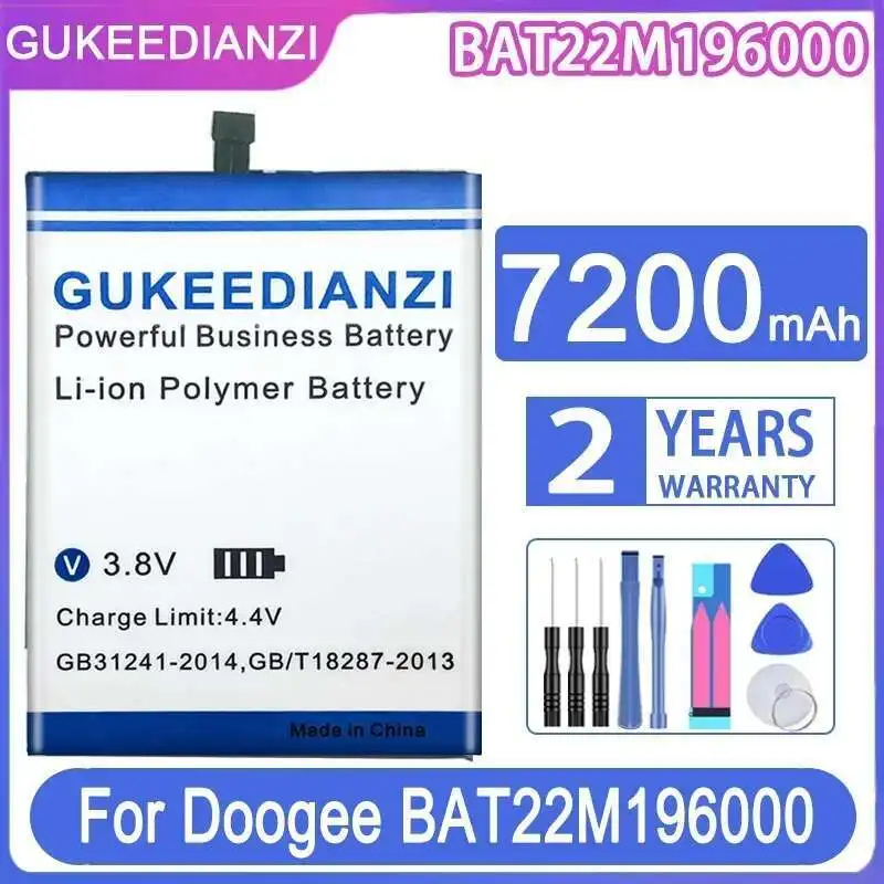 

Stable Mobile Phone Battery 7200Mah Long-Lasting Performance For Doogee BAT22M196000