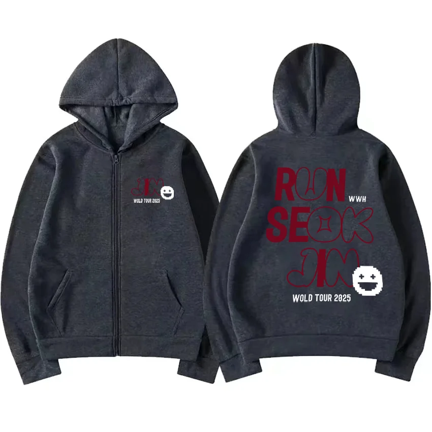 جين Runseokjin جولة حول العالم 2025 هوديي الرجال النساء جديد خمر معطف الصوف عادية زمم سترة الخريف الشتاء بلوزات المتضخم