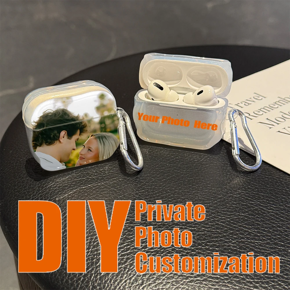 DIY Photo Customized 3D Wave Soft Translucent Silicone Case for Airpods 4 3 Pro 2 1 Wireless earphone Headphone Pro2 Protective