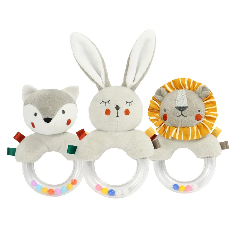 Morbido bambino 3D in stile nordico peluche sonaglio infantile morbido sonaglio giocattolo Montessori arricchimento sensoriale regalo precoce del bambino