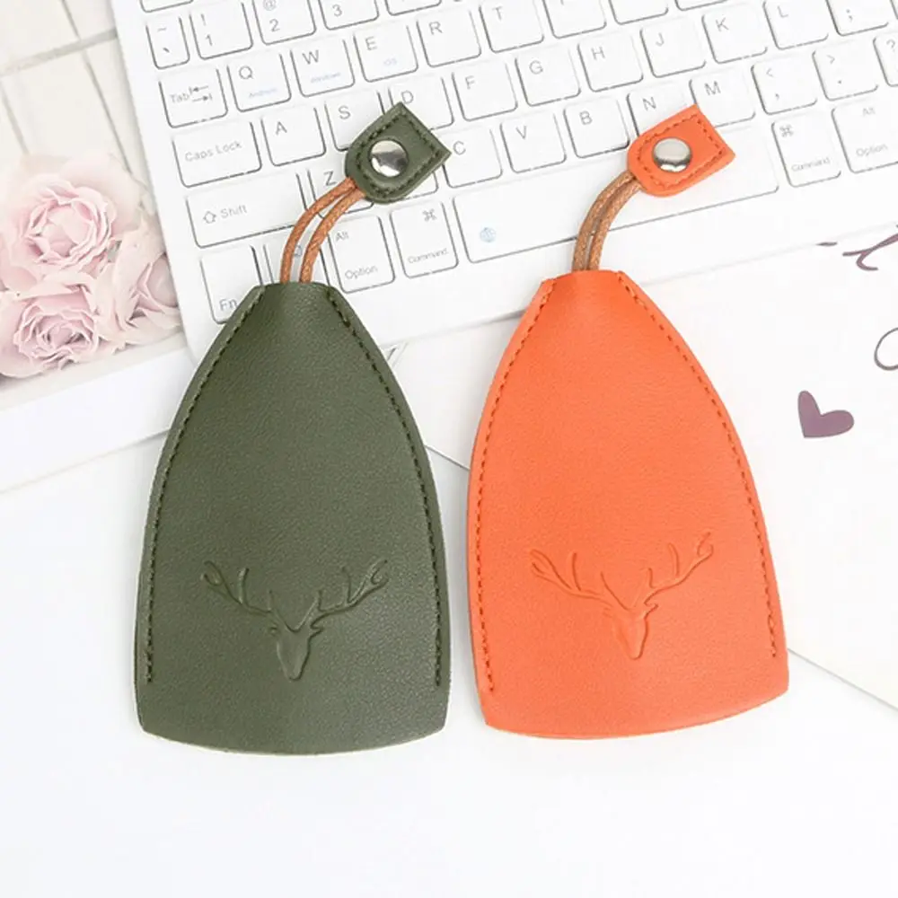 Animals PU Leather Key Bag Deer Antler Door Key Case Keychain Pouch Housekeepers Key Holder Key Wallets Pull Type Key Bag