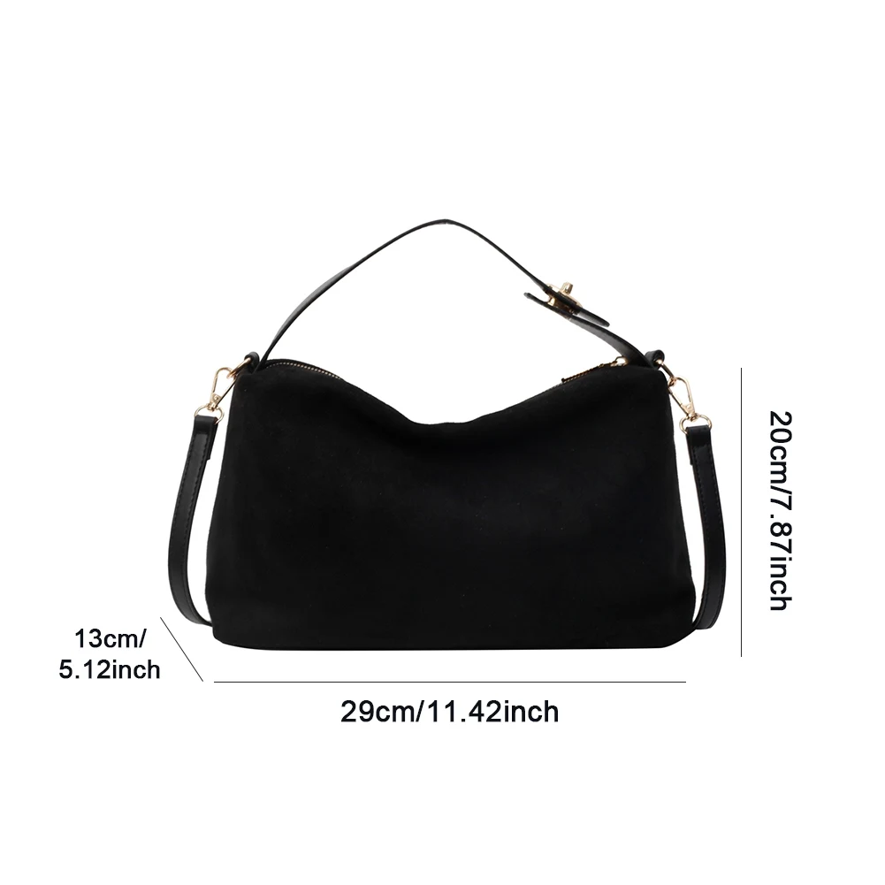 Brand 2024 New Trendy Vintage Women\'s Bag Handheld Crossbody Bag Soft Suede Shoulder Top-Handle Bag for Ladies Work Travel