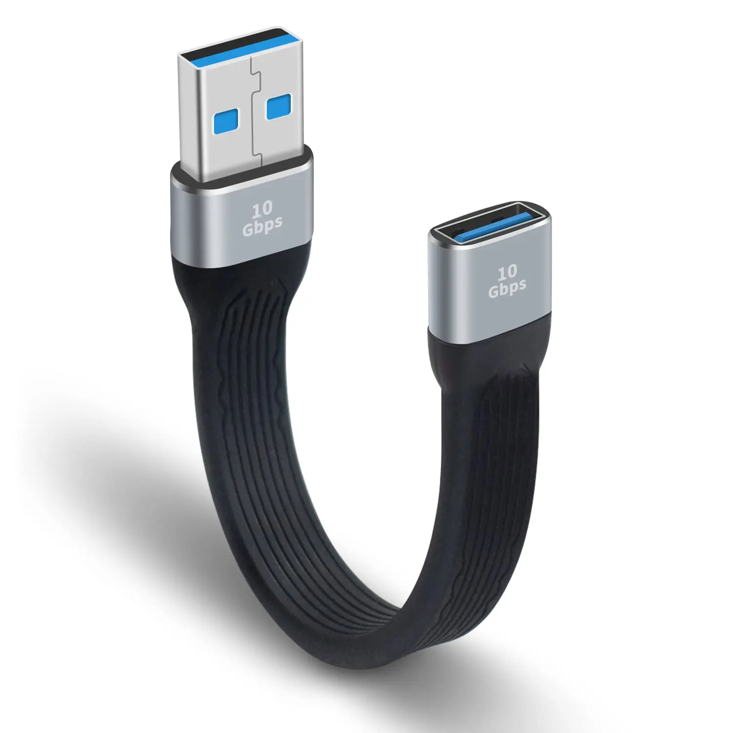 Short Flexible USB 3.0 Extension Cable Type A Male to Female Extender Flat FPC Cord for PC Keyboard, Printer, Scanner, USB Hub