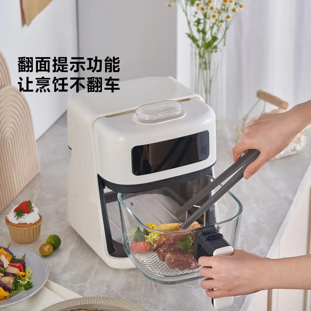 WANMI 220V 1400W 4.5L مقلاة هوائية مرئية من نوع الرش 360 °   رذاذ الماء البصري ثلاثي الأبعاد بشاشة كبيرة تعمل باللمس