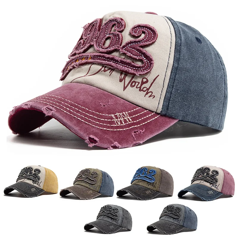 

Fashion Vintage Washed Cotton Baseball Cap Men Digit 1962 Embroidery Snapback Spring Autumn Women Hat Visor Hip Hop Caps