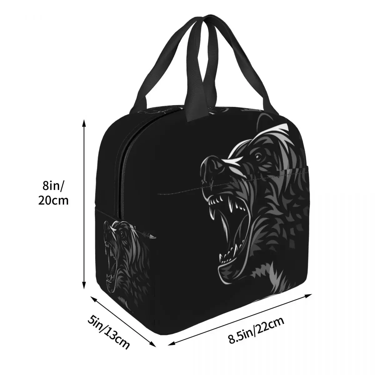 Tribal Bear Insulated Lunch Bag for Women Men Leakproof Thermal Cooler Lunch Box Beach Camping Travel Picnic Food Tote Bags