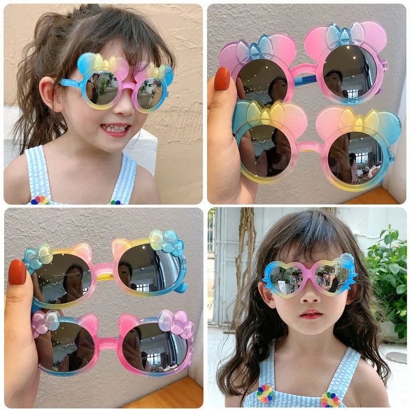 

Summer Fashion Cute Children's Sunglasses Gradient Colored Cartoon Boy and Girl Kids Sunscreen Sun Visors Eyeglass To Outdoor