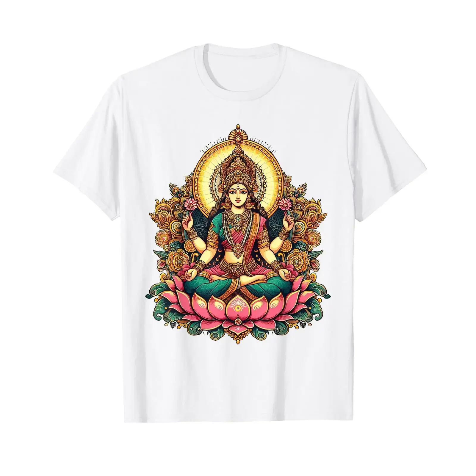Indian Mythology Spiritual Religious Lakshmi Hindu Goddess T Shirt vintage Washed Slightly graphic Stylish fashion Comfortable