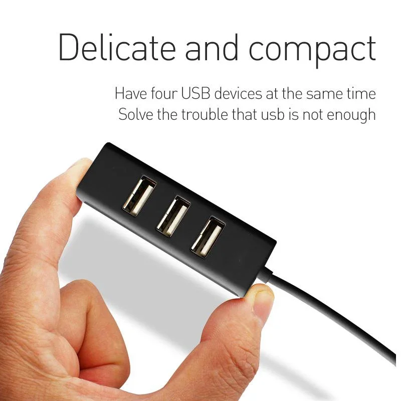 4-Port USB HUB Mini USB Spliter Hub Adapter Black High Speed Hub USB 2.0 Adapter For PC Computer Accessories