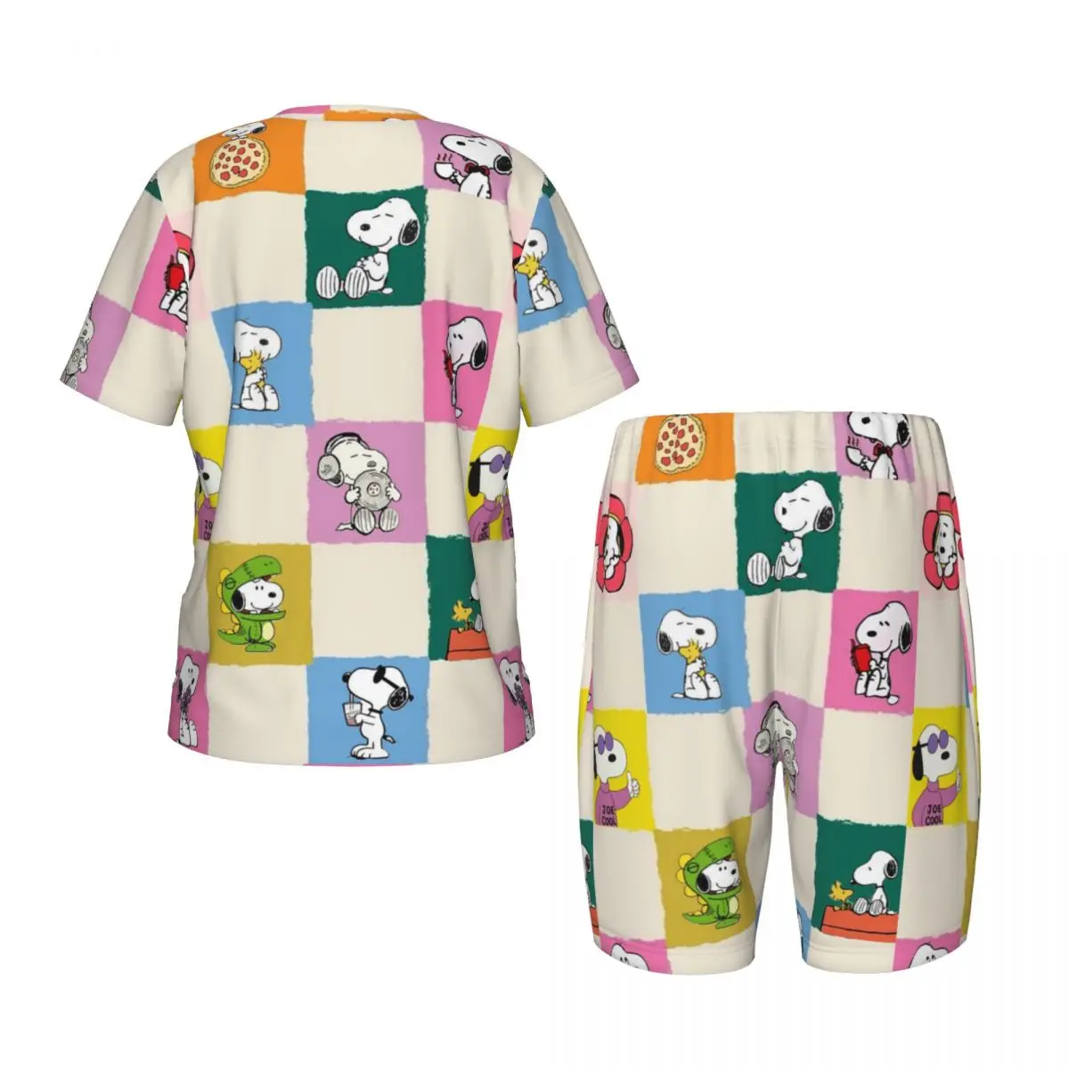 Conjunto de pijamas infantis kawaii Snoopy conjunto de 2 peças para crianças terno casual de manga comprida