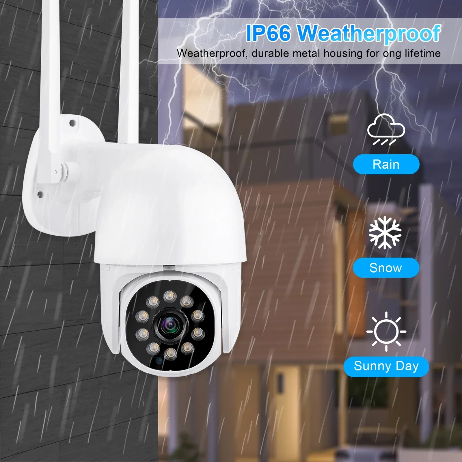 Mini Wifi PTZ Speed Camera Two-Way Audio 4X Digital Zoom IP Camera Lntelligent Dual Light Source CCTV Home Security Moni