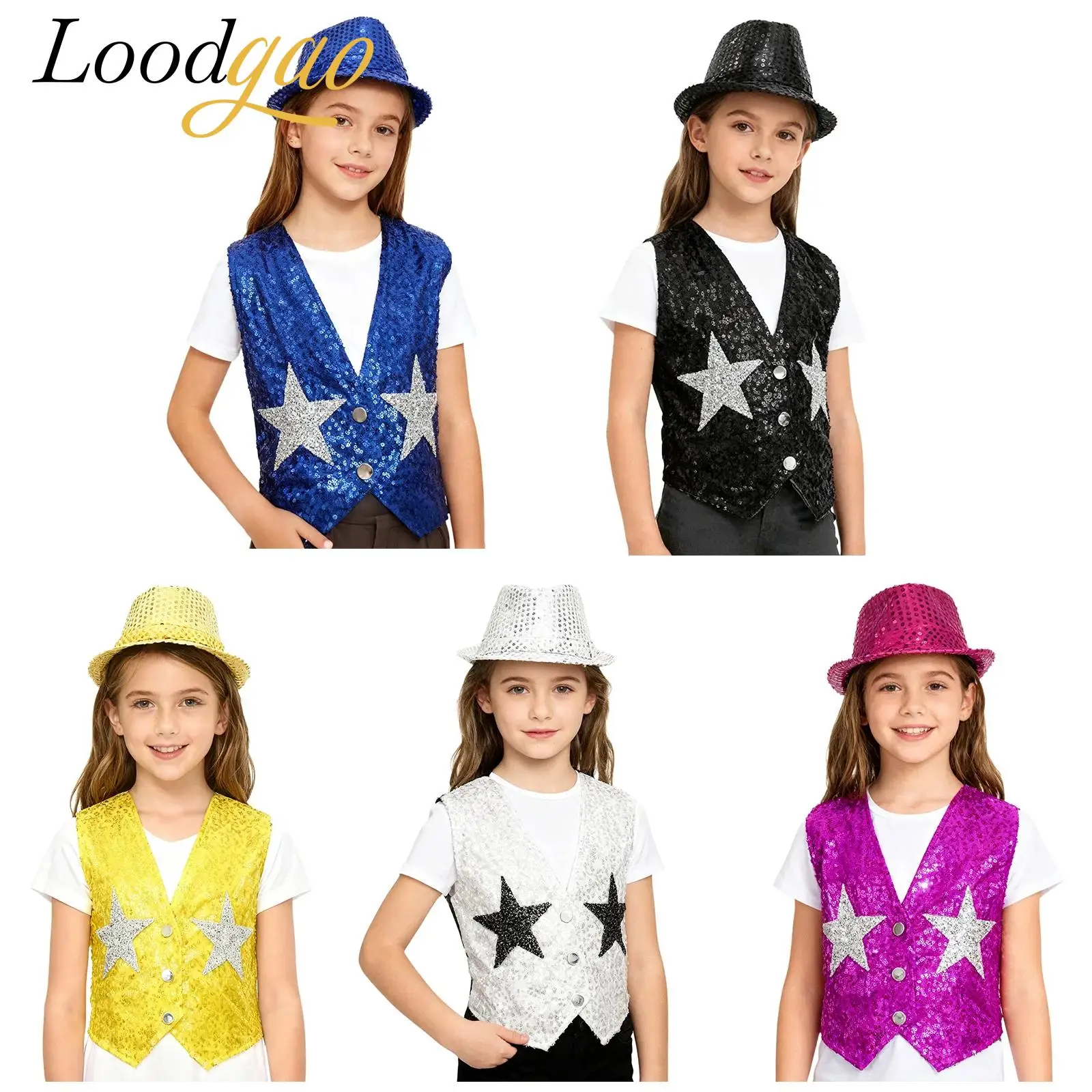 

Детская модная танцевальная дискотека, жилет с блестками для девочек и мальчиков, костюм в стиле хиппи для джазовых танцев, одежда в стиле хип-хоп, танцевальная одежда для выступлений и вечеринок