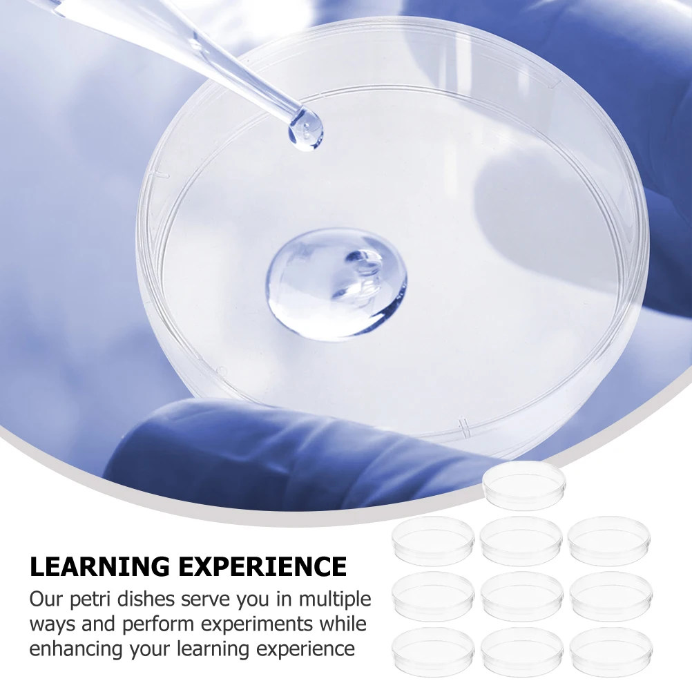 

10 Pcs Culture Plate Lab Dish Science Experiment Petri Dishes Lids with Supply for Outdoor Office
