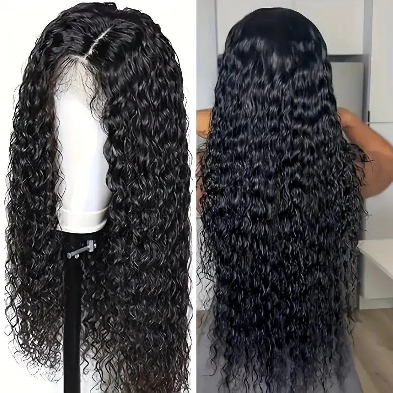 Rosabeauty 13X6 250 Density Deep Wave 40 Inch 13x4 Lace Front Human Hair Wig 5X5 Preplucked Glueless Curly Wig Full and Thick