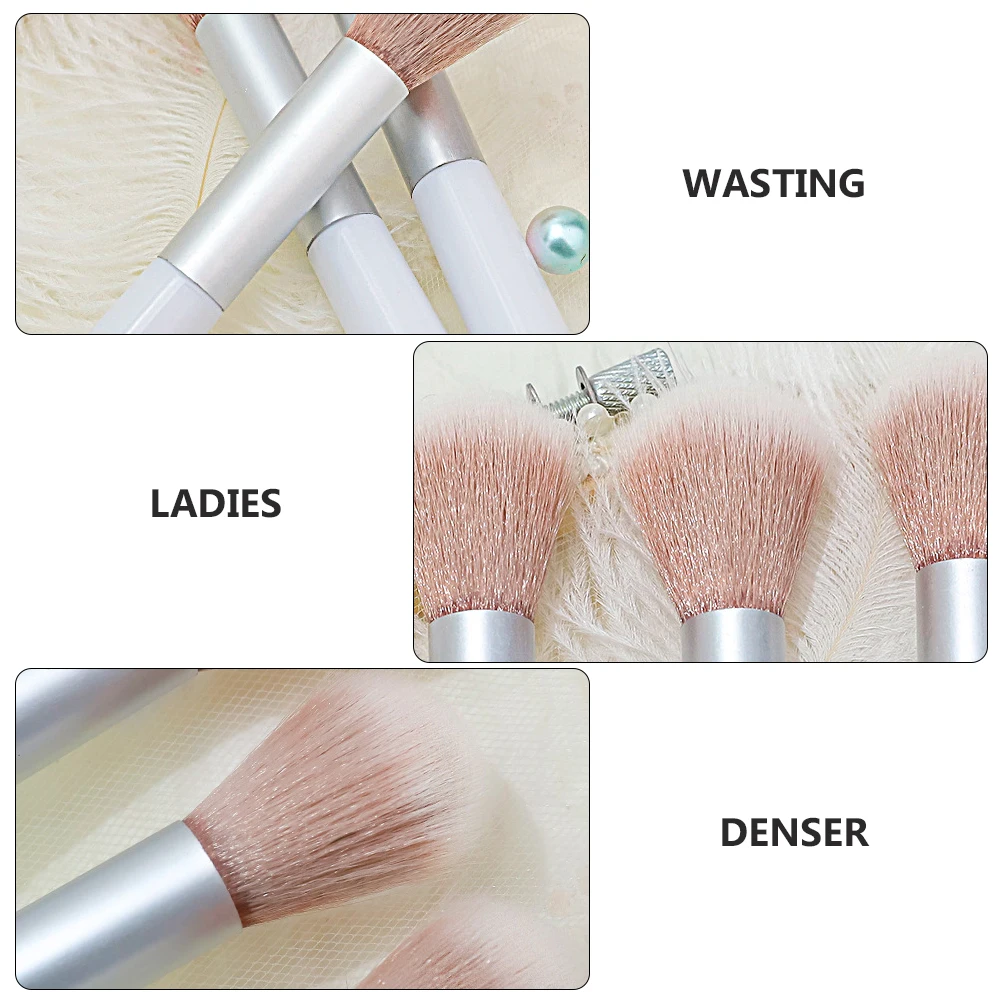 4Pcs Soft Makeup Brush Set Synthetic Bristles No Shedding Blush Foundation Powder Cosmetics for Ladies