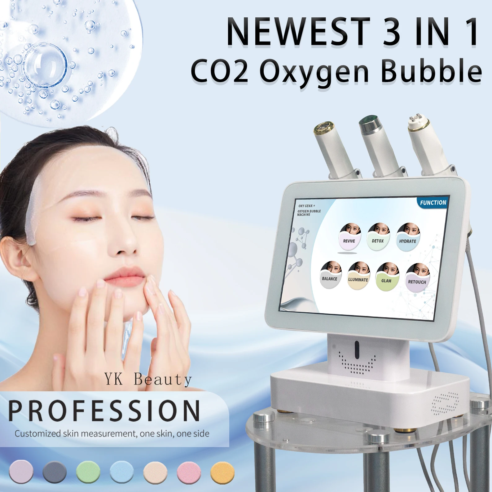 3 In 1 Oxygen Jet Facial Machine Co2 Bubble Factory Price Hydro Oxygen X Facial Machine Exfoliate Oxygen Facial Machine