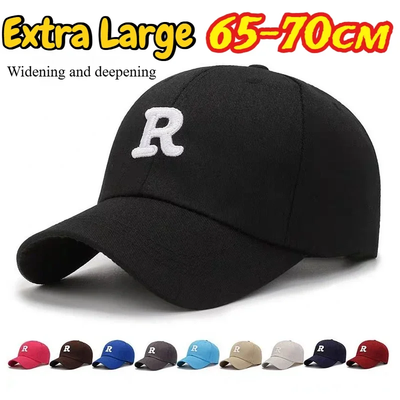59-65cm 65-70cm Big Head Baseball Cap for Men Cotton Outdoor Sport Snap Back Cap Dad Hats R Lette Large Size Deepen Trucker Cap