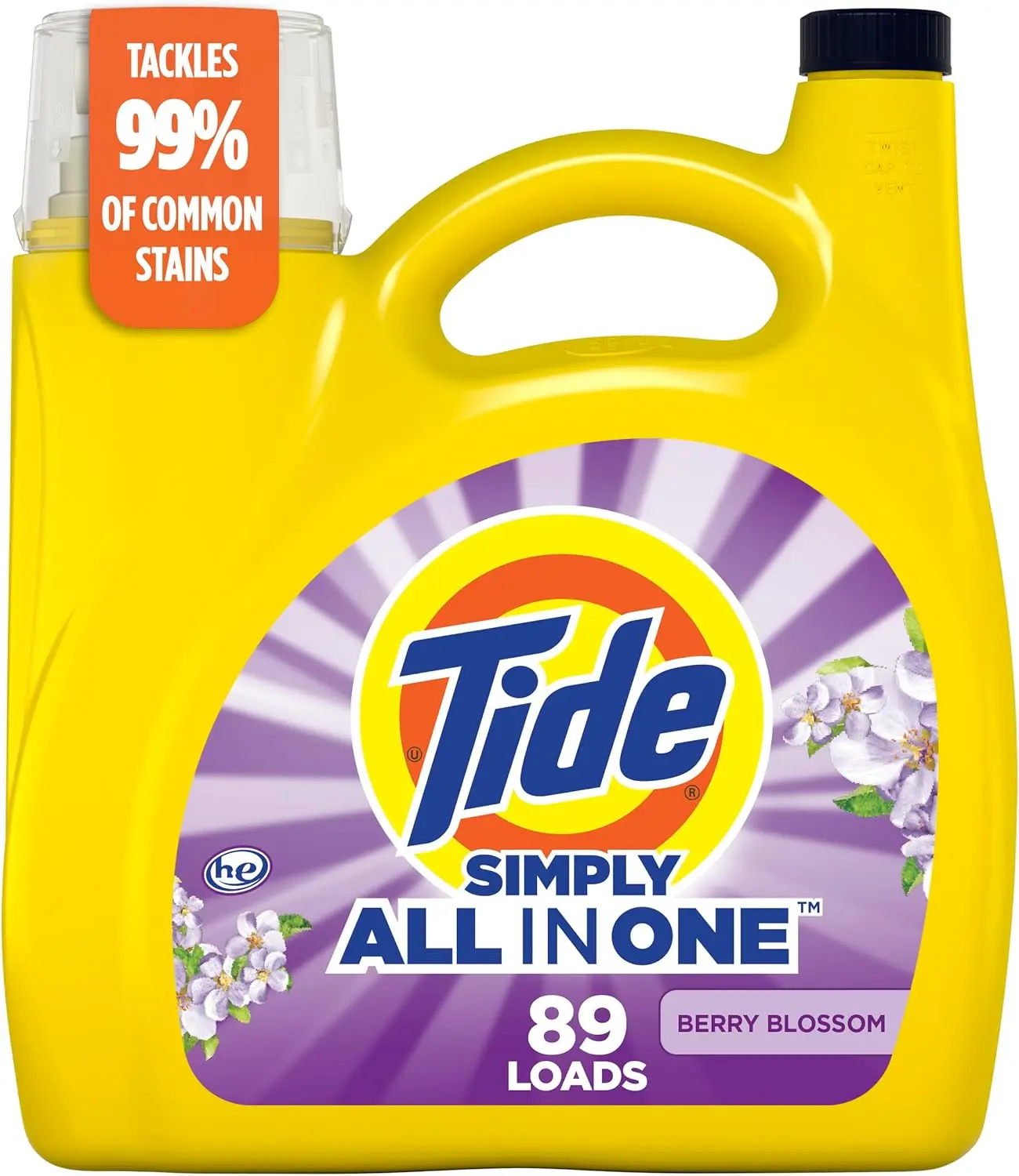 

All-In-One Liquid Laundry Detergent, Berry Blossom Scent, 89 Loads, 117 fl oz - Fresh and Effective Cleaning