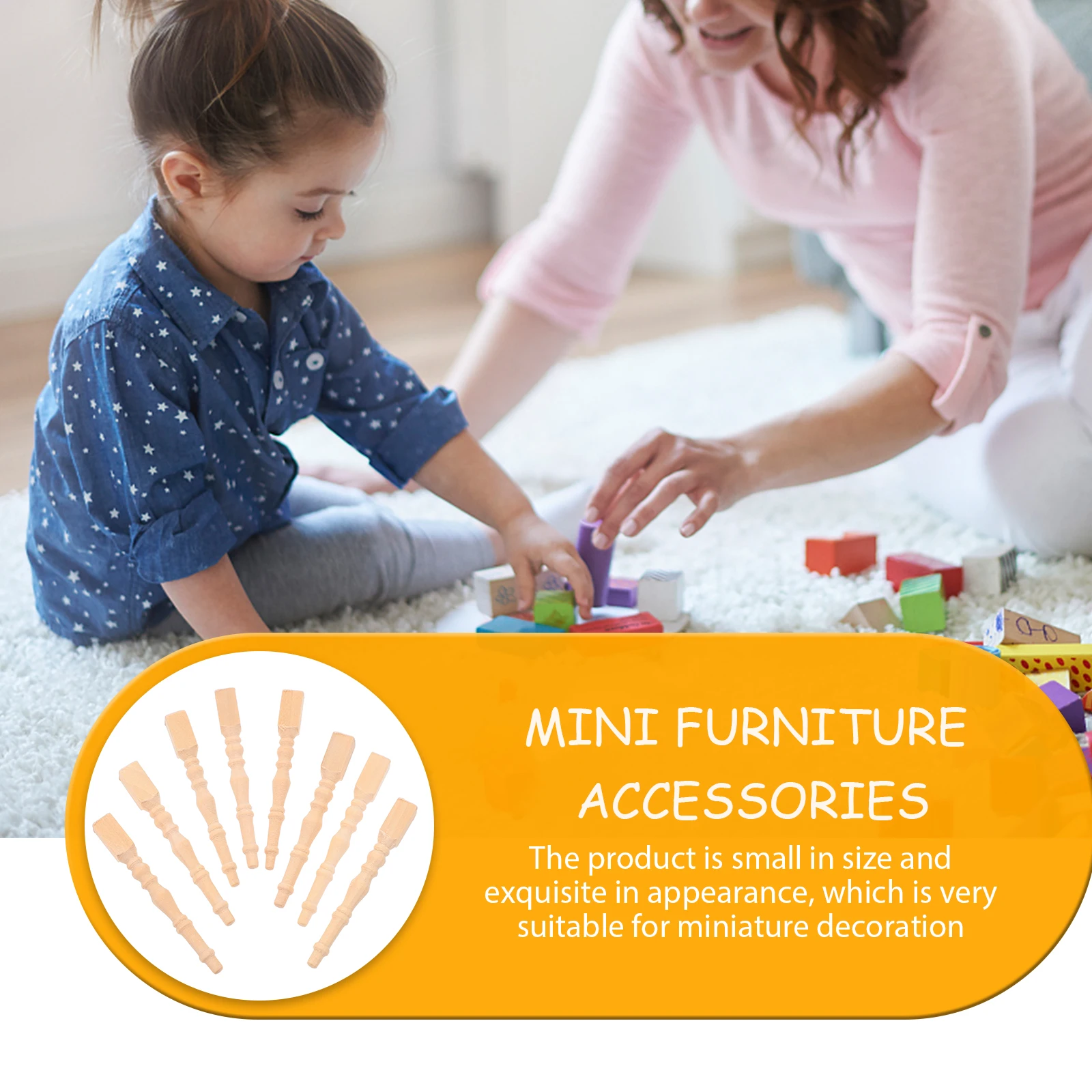 

6Pcs Mini Table Legs Furniture Accessories Dollhouse Decor Miniature Home Design Wood Material Long Lasting Practical