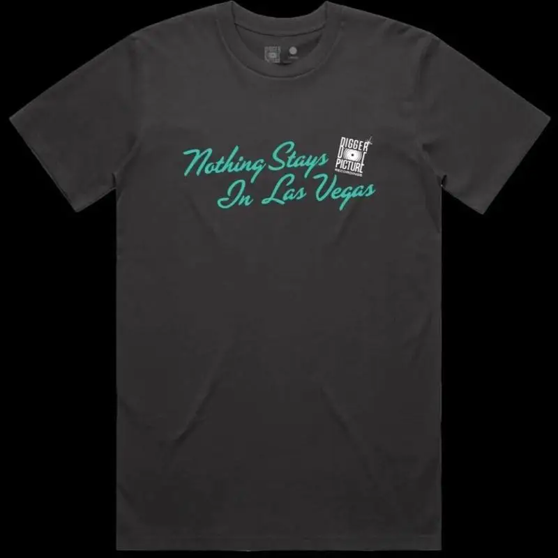 Camiseta Rap Hip Hop para hombre, mediana evidencia, nada se mantiene en Las Vegas, Rap T, color negro