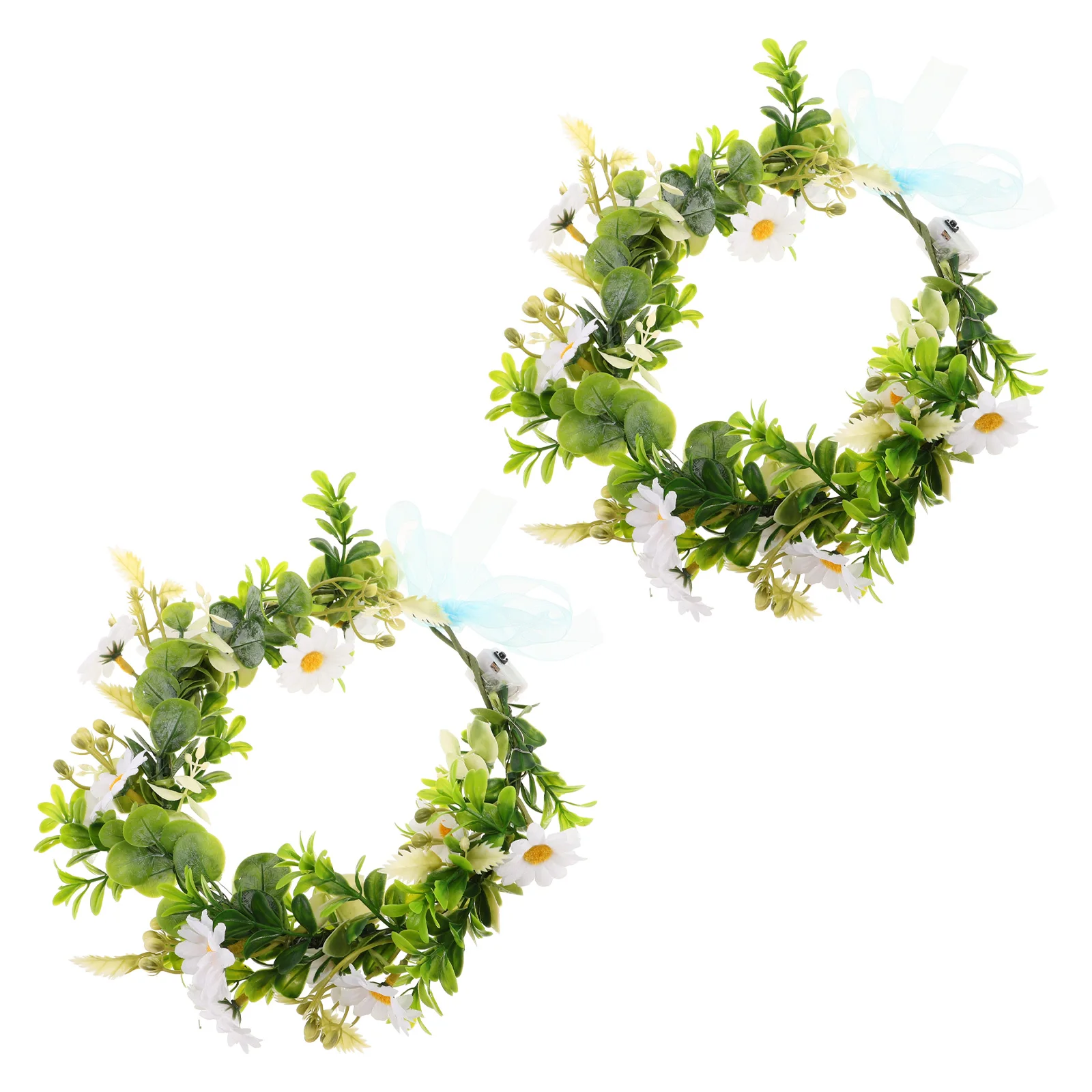 

2 Pcs Glow Garland Bride Crown Wedding Headpieces for Fairy Headband Stirnband Blumenkranz Haarschmuck Korean Version