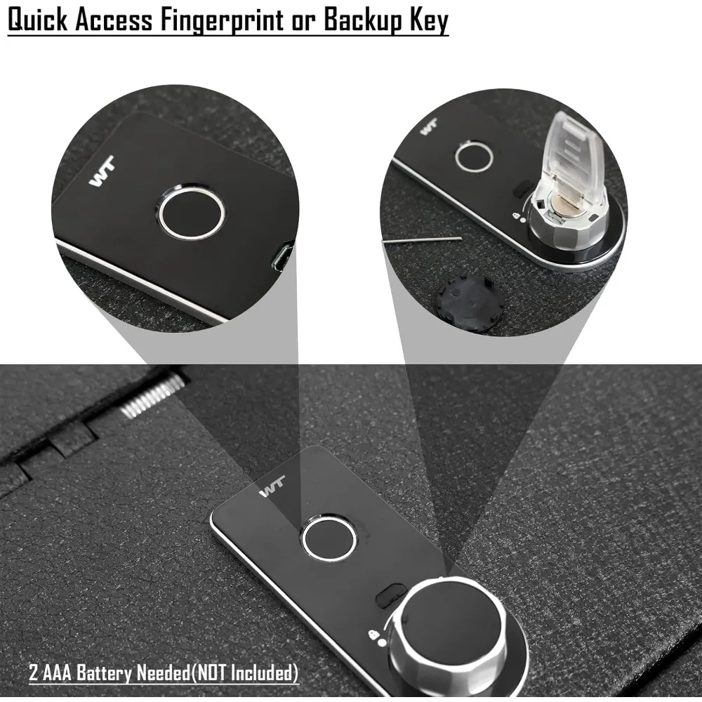 خزنة آمنة لوحدة التحكم المركزية، صندوق قفل قبو وحدة التحكم في السيارة WASAI Premium متوافق مع 2023-2025 Chevy Silverado 1500