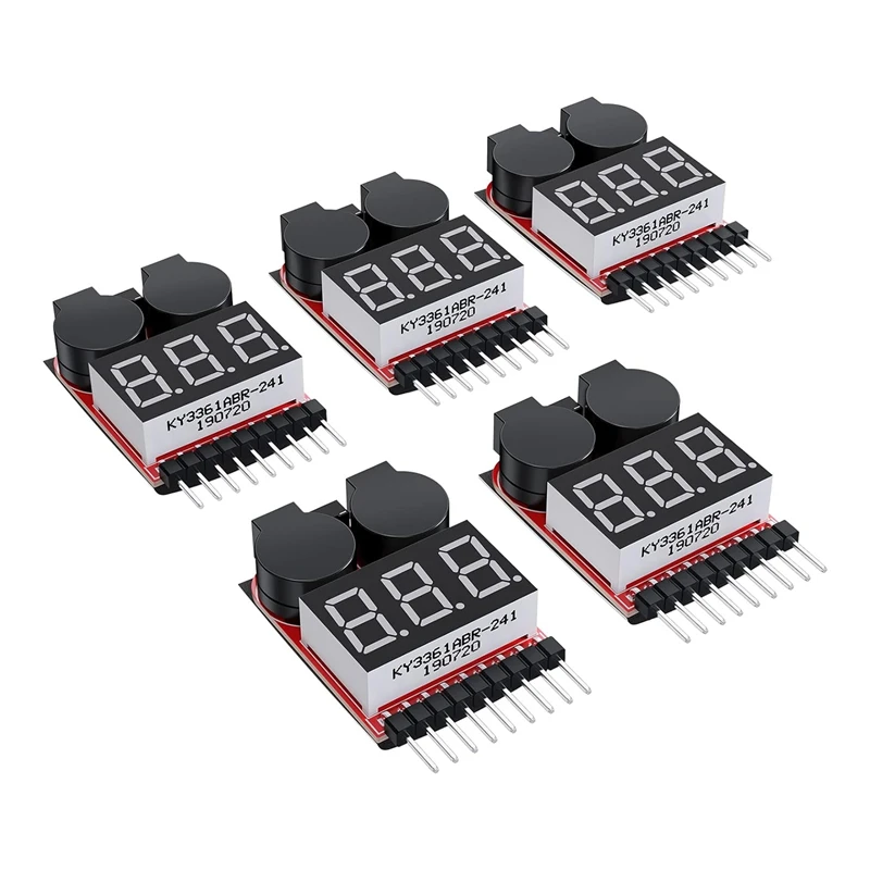 

5 шт. 2 в 1 1-8S комплект тестера напряжения Lipo батареи RC низковольтный зуммер сигнализации, комплект тестера проверки монитора батареи для Lipo/Li-