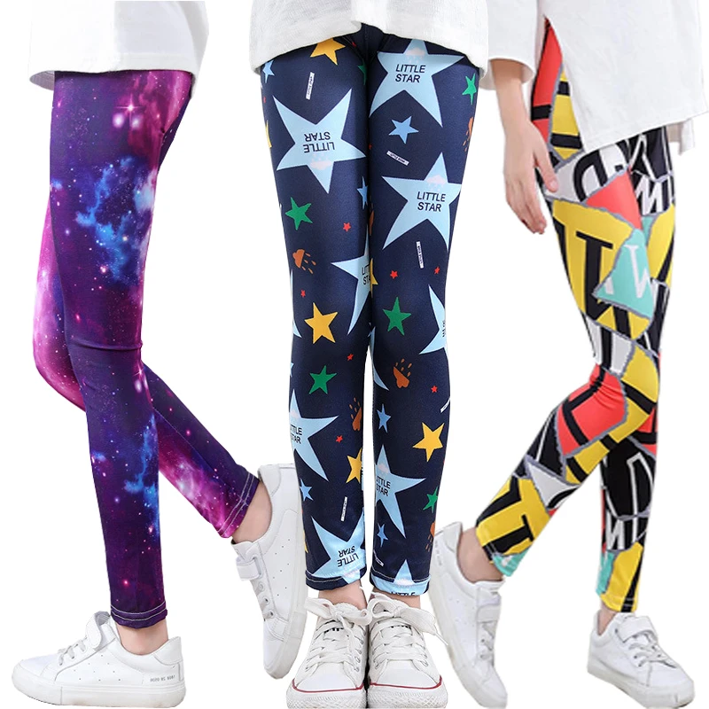 Girls Leggings for Outdoor Travel Clothes Girls Pants Student Casual Wear Customizable Stylish Computer Printing For 2-10 Years