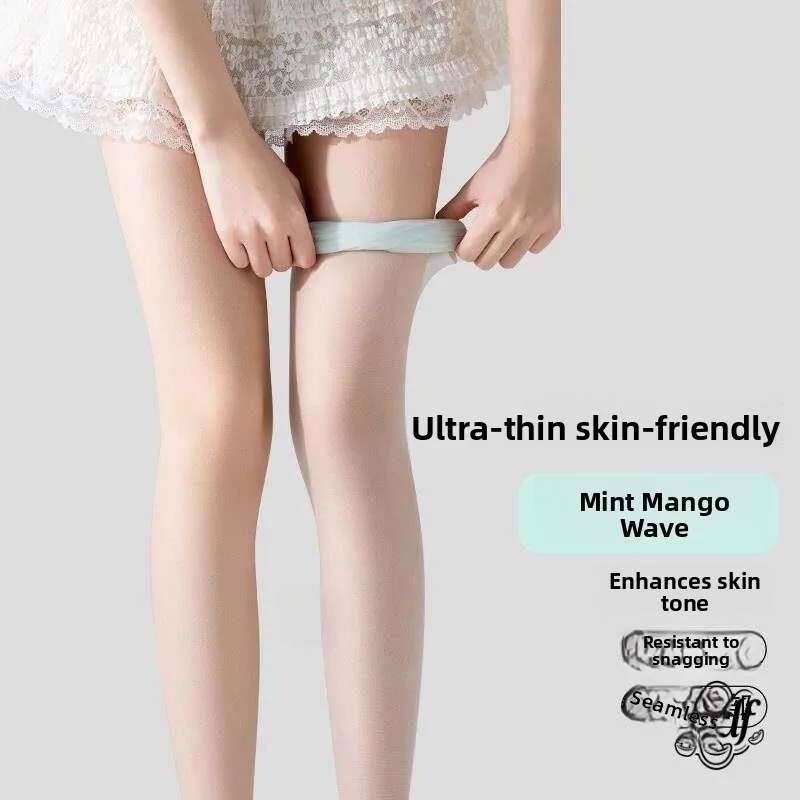 Mint Wave Ultra-Thin Stockings Women's Summer Lightweight Anti-Catch Green Skin Beautifying Sunscreen 0D Pure Desire Pants St...