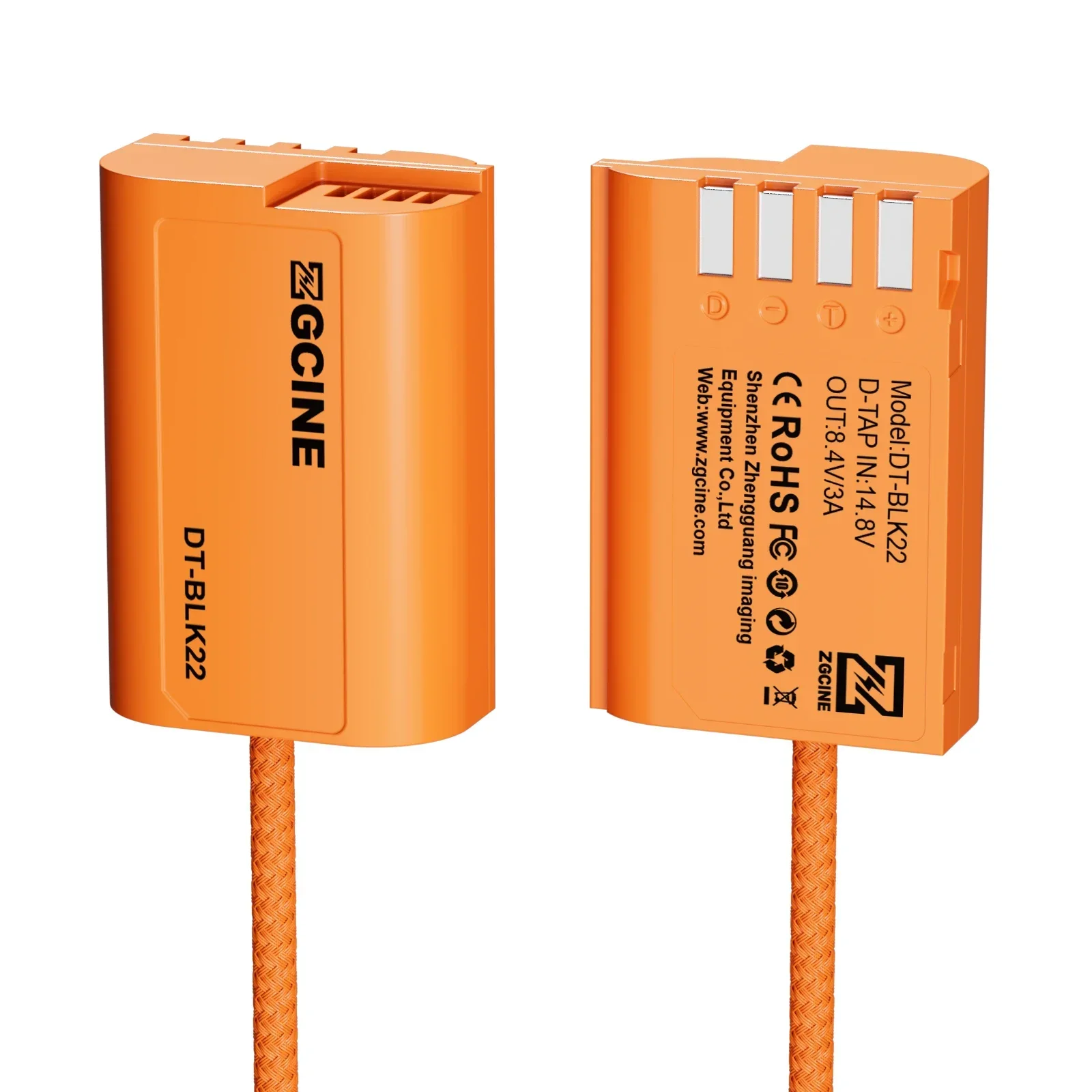 Kabel ładujący ZGCINE Type-C D-TAP do atrapy baterii NP do aparatów Panasonic Sony Nikon Canon Fujifilm DT-FW50 DT-W126 DT-W235 — zdjęcie produktu 5