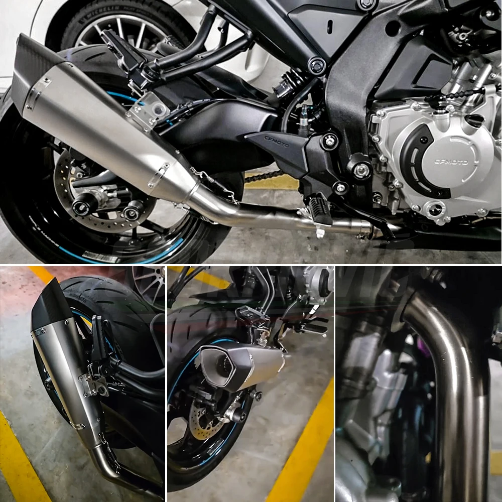 Performance Motorcycle Full Exhaust Header Pipe Dual Oxygen Sensors Slip On Muffler With DB Killer For 675SR 675NK 2024-2026