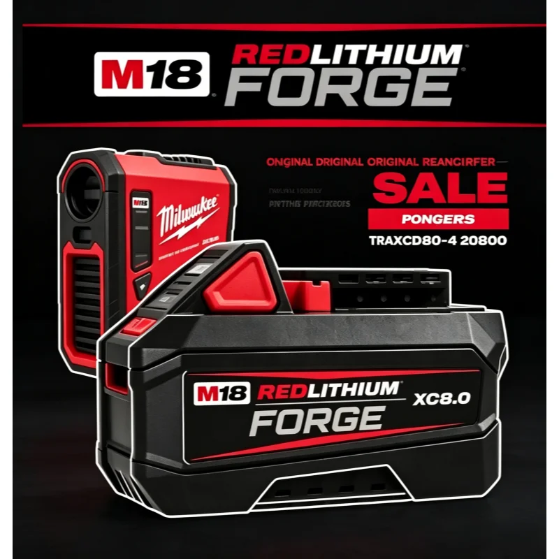 

Premium M18 18V 8.0Ah Lithium Battery Replacement Compatible With Milwaukee 48-11-1860 48-11-1850 48-11-1861 Drill Tools