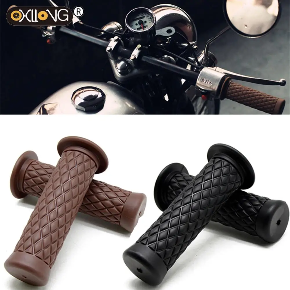 Motorcycle retro rubber classic motorbike Non-slip handle bar unviersal vintage moto handlebar for cafe racer motorcycle grip