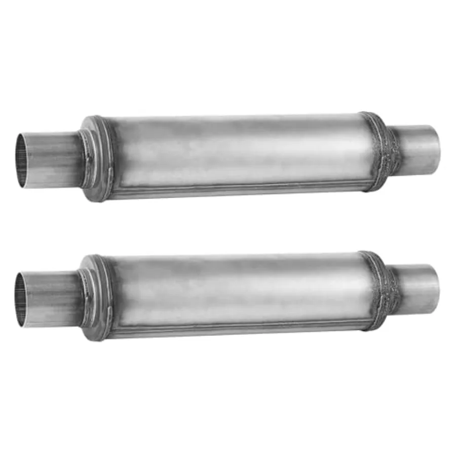 

Глушитель 2,25 дюйма с впускным и выходом 2,25 дюйма Универсальный резонатор из нержавеющей стали, прямой сквозной дизайн для автомобилей 20 дюймов O