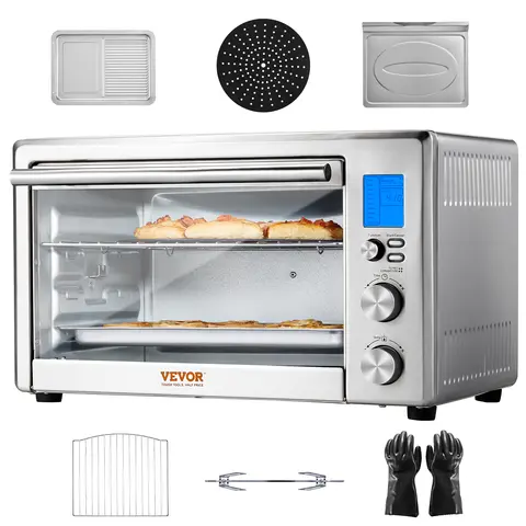 SucceBuy10-IN-1 Convection Oven, 28L/29.6Qt Multifunctional Conventional Oven Countertop, 1800W 4-Tier Toaster