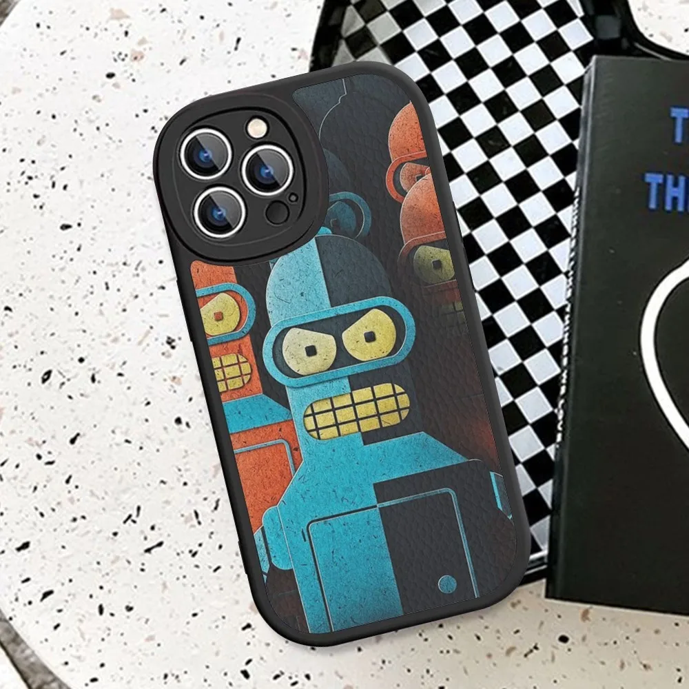 Funny  Futuramas Robot Bender Phone Case Hard Leather For iPhone 14 13 12 Mini 11 14 Pro Max Xs X Xr 7 8 Plus Fundas