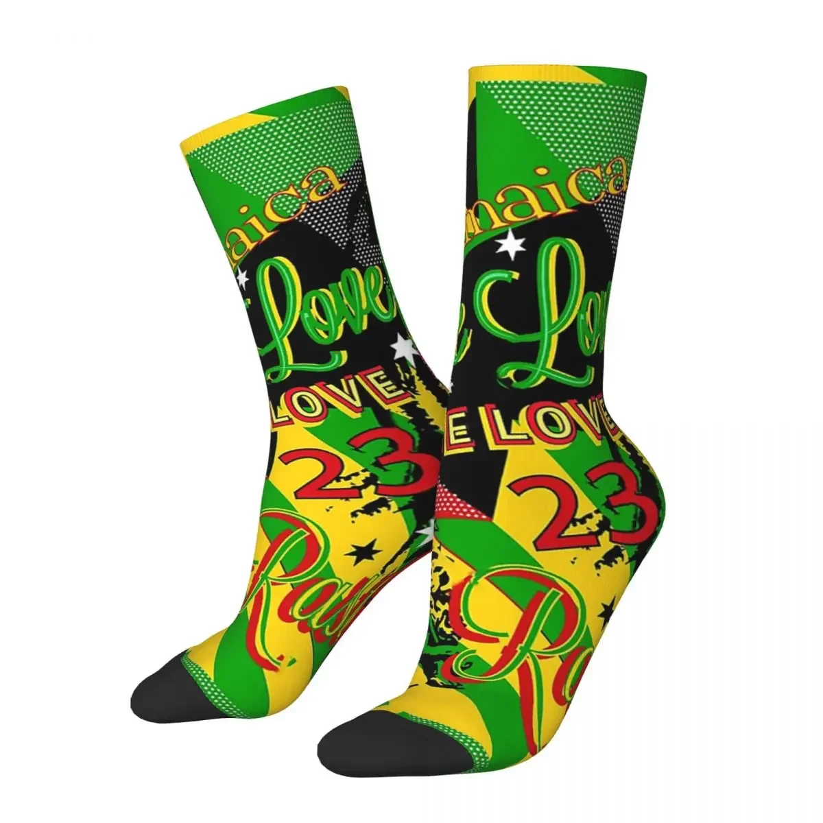 Jamaican Rasta One Love Party Socks Harajuku High Quality Stockings All Season Long Socks Accessories for Man's Woman's Gifts