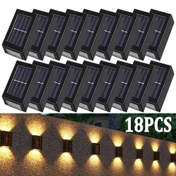 Outdoor LED Solar Lâmpadas de Parede, Cerca, Deck, Caminho, Jardim, Pátio, Caminho, Escadas Luzes