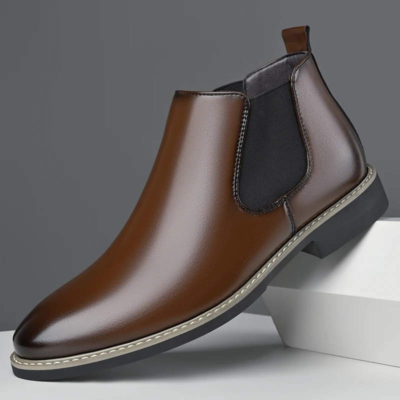 

Winter Hot Selling Men's High Top Short Boots Pointed Classic Men's Business Ankle Boots High-end Versatile Dress Shoes