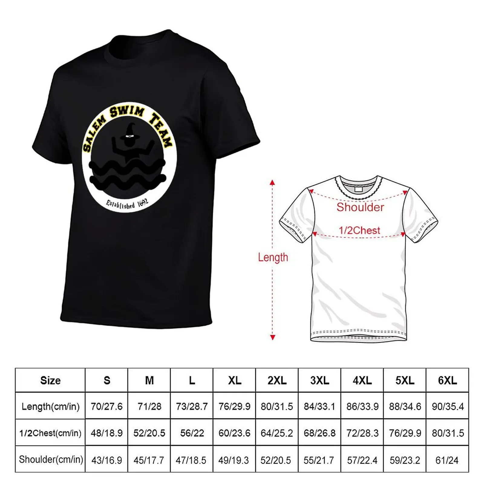 Salem Swim Team T-Shirt Plus Size Basic Short Sleeve Top