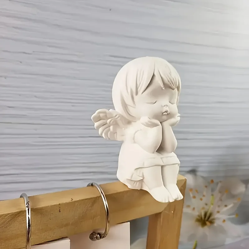 3D Angel Face Mold with Wings，Cute Little Angel Silicone Mold for Candles, Soap, Resin Crafts Mouth， Beginners and Professionals